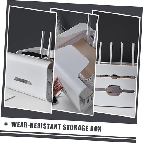 Hollowed Router Storage Case Desk Cable Management Box Material Tidy Home Accessories in Kuwait