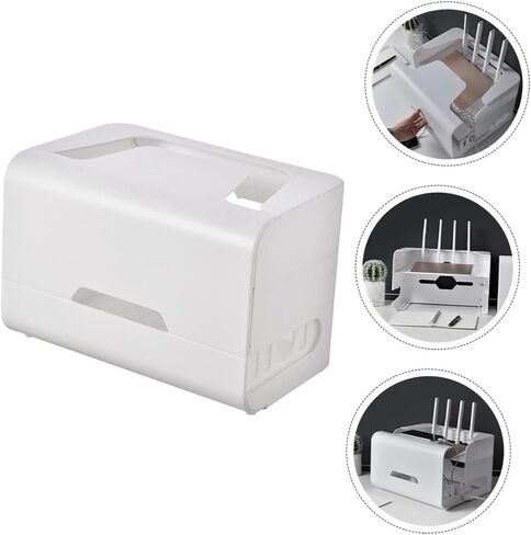 Hollowed Router Storage Case Desk Cable Management Box Material Tidy Home Accessories in Kuwait