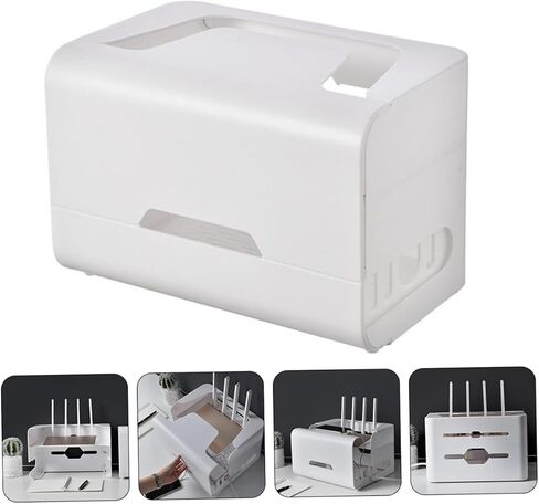 Hollowed Router Storage Case Desk Cable Management Box Material Tidy Home Accessories in Kuwait