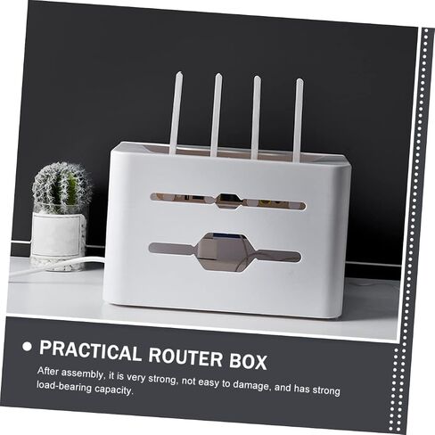 Hollowed Router Storage Case Desk Cable Management Box Material Tidy Home Accessories in Kuwait