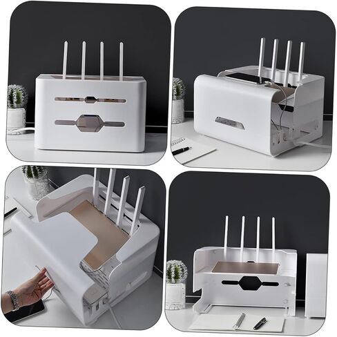 Hollowed Router Storage Case Desk Cable Management Box Material Tidy Home Accessories in Kuwait