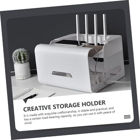 Hollowed Router Storage Case Desk Cable Management Box Material Tidy Home Accessories in Kuwait
