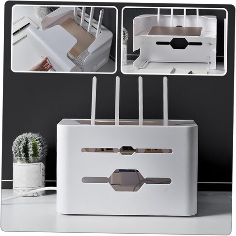 Hollowed Router Storage Case Desk Cable Management Box Material Tidy Home Accessories in Kuwait