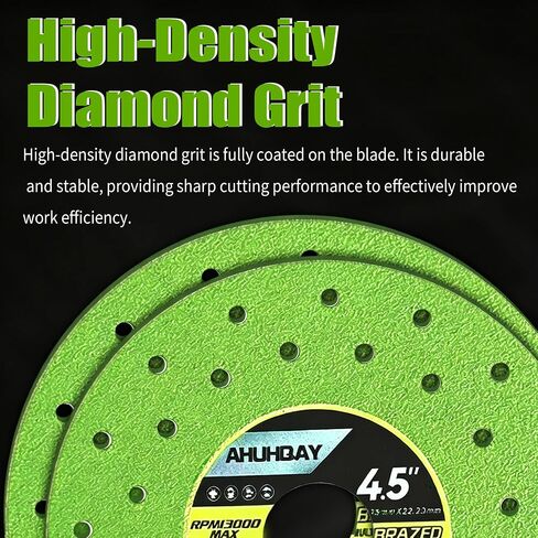 4.5 Inch Diamond Tile Saw Blade, Ultra Thin 0.05" Cutting Disc for Angle Grinder, Glass & Porcelain Tile Blade for Ceramic Tile, Marble, Granite, Dry Wet Cutting, 7/8" Arbor in Kuwait