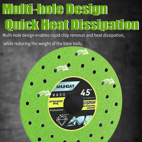 4.5 Inch Diamond Tile Saw Blade, Ultra Thin 0.05" Cutting Disc for Angle Grinder, Glass & Porcelain Tile Blade for Ceramic Tile, Marble, Granite, Dry Wet Cutting, 7/8" Arbor in Kuwait