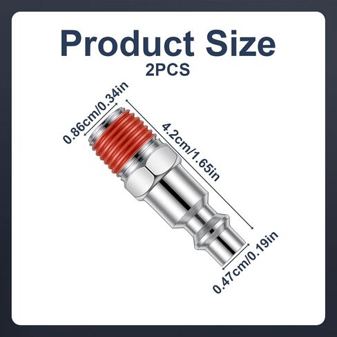 3/8 Air Hose Fittings, 1/4 Inch Male Threads Size 3/8 Air Fittings Male Air-Hose Fitting 300PSI, 2 Pieces in Kuwait