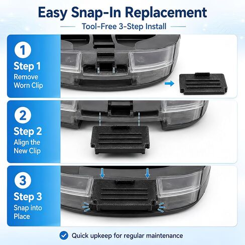 Dust Bin Clip Replacement for Shark Matrix Plus Robot Vacuum | 2-Pack, TPU Clip, Snap-In Design, Secure Locking, Replacement Part, For Robot Vacuum Dust Bin, Home Cleaning in Kuwait