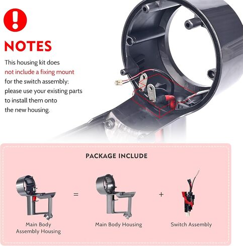 Upgrade Main Body Assembly Housing Compatible with Dyson V11 SV14 with Built-in Latching Switch,Main Body Replacement Part 970142-01 only Compatible with Dyson V11 Screw-in Version Vacuum Cleaner in Kuwait