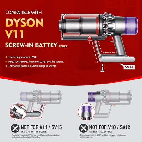 Upgrade Main Body Assembly Housing Compatible with Dyson V11 SV14 with Built-in Latching Switch,Main Body Replacement Part 970142-01 only Compatible with Dyson V11 Screw-in Version Vacuum Cleaner in Kuwait