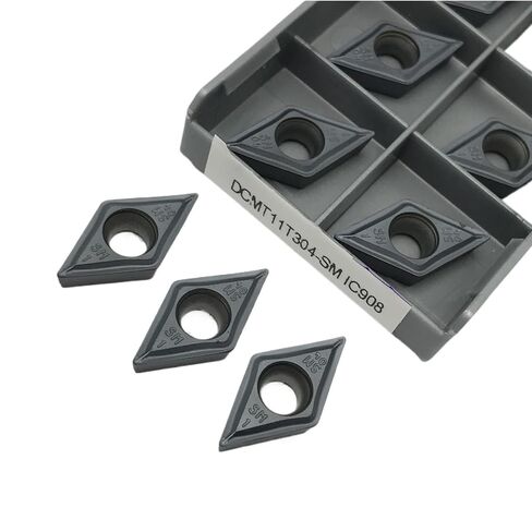 Indexable Lathe Carbide Insert 10PCS DCMT11T304 DCMT11T308-SM IC907/IC908 Hard Alloy Cutting Tool Internal Turning Lathe Tools(DCMT11T304-SM IC907) in Kuwait