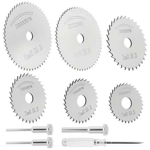 Set of 6 HSS Drill Saw Blades Set with Set of 2 1/8" Round Shank & 1Pcs 1/4" Round Shank Compatible with Dremel Rotary Tool for Wood Plastic Aluminum in Kuwait