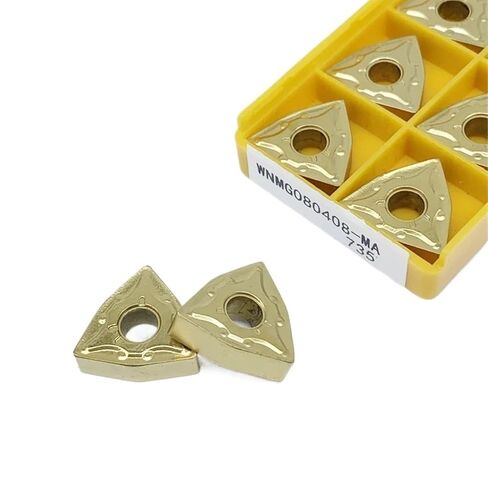 High Toughness Turning Blade Machine Accessories 10PCS WNMG080404 WNMG080408 15TF/6020/735 Hard Alloy External Turning Tool(WNMG080408 15TF) in Kuwait