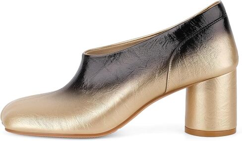 Women's Square Toe Block Chunky High Heels Faux Leather Pumps for Party Cocktail Date in Kuwait