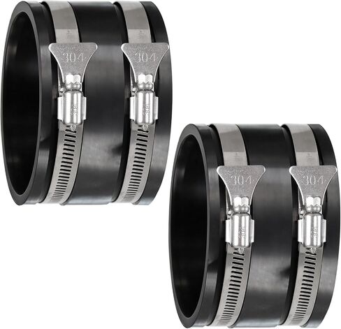4 Inch Dust Control Flex Cuff w/Hose Clamps,4" Dust Collection Fittings | Dust Collector Flex Hose Connector Rubber Cuff Coupler for Woodworking Dust Collection Hose,Bandsaw,Planer,Jointer,2PCS in Kuwait