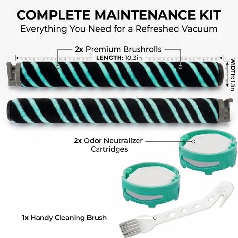 2pcs AZ4002 Roller Brush for Shark PowerDetect Upright Vacuum AZ4000 AZ3901 | AZ4000C AZ4002W and part #468FP4000; includes 2 brushrolls, 2 odor neutralizer cartridges & 1 cleaning tool for upkeep in Kuwait