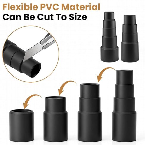 6Pcs Hose Reducer Adapter Set, Multi-Layer Converter Attachment | 2-1/2'' to 1-1/4'', 1-1/4'' to 1-3/8'' to 1-1/2'', For Wet Dry Vacuum Cleaner, 32mm to 35mm in Kuwait