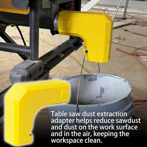 Table Saw Dust Collector Adapter Fit for Dewalt Table Dwe7485 Sawdust Collection System Replacement Parts Suspended Dust Collector Design Efficient Tool-Free Installation Includes Dust Bag Yellow in Kuwait