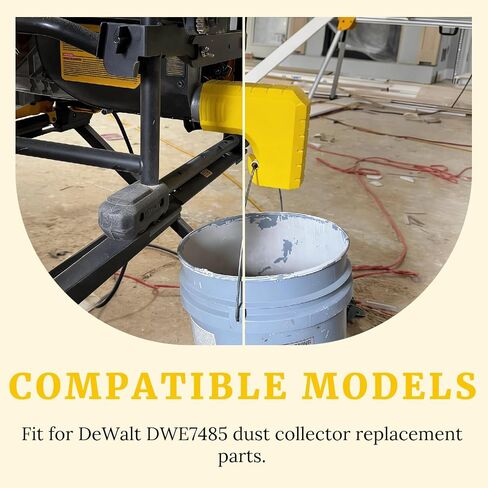 Table Saw Dust Collector Adapter Fit for Dewalt Table Dwe7485 Sawdust Collection System Replacement Parts Suspended Dust Collector Design Efficient Tool-Free Installation Includes Dust Bag Yellow in Kuwait