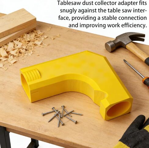 Table Saw Dust Collector Adapter Fit for Dewalt Table Dwe7485 Sawdust Collection System Replacement Parts Suspended Dust Collector Design Efficient Tool-Free Installation Includes Dust Bag Yellow in Kuwait