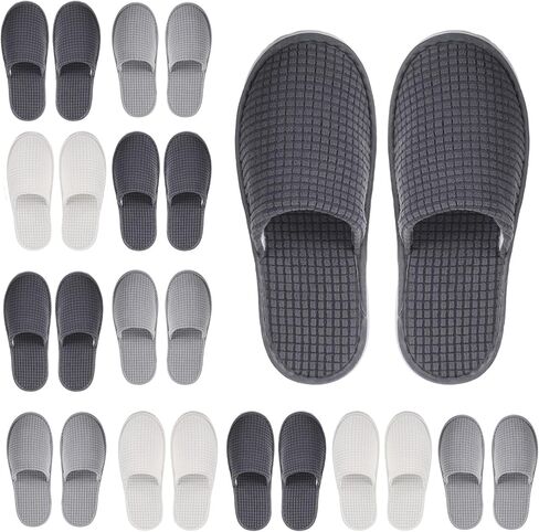 Geyoga 12 Pair House Slipper for Guest Non Slip Disposable Slipper for Travel Washable Reusable Closed Toe Hotel Bridesmaid Indoor Spa Wedding Party Shoeless Home in Kuwait