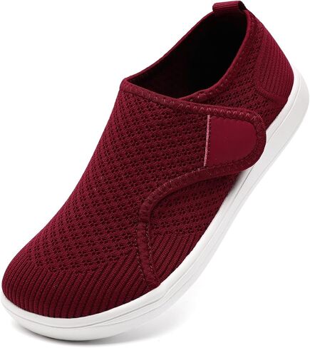Womens Shoes Wide Width Walking Diabetic Orthopedic Shoes For Swollen Feet | Wide Toe Box | Barefoot | Slip On Sneakers | Adjustable | Zero Drop | Breathable Mesh | Lightweight in Kuwait