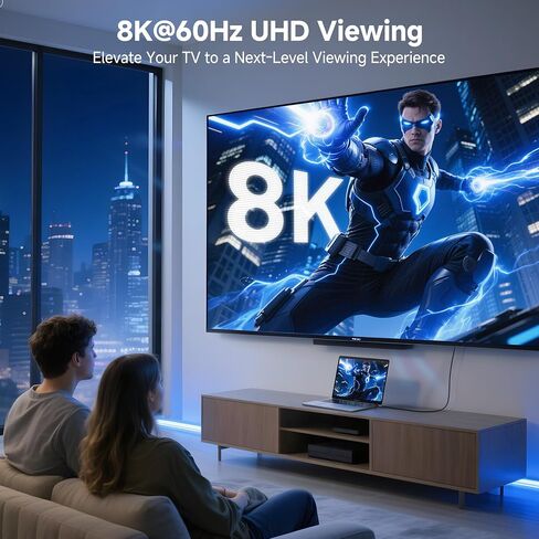 كيبل ماترز محولات HDMI 2.1 بزاوية قائمة 8K@60Hz مع HDR (محول زاوية قائمة 8K HDMI / محول HDMI 90 درجة 4K @240Hz / محول HDMI 270 درجة و90 درجة) باللون الاسود in Kuwait