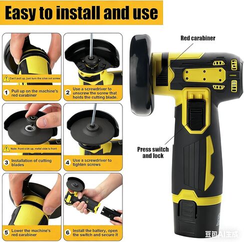 4000mah Battery Angle Grinder Tool, 19500RPM Cordless Angle Grinder with battery, Small Portable Angle Grinder, Cordless cut off tool,Brushless Handheld Angle Grinders in Saudi Arabia