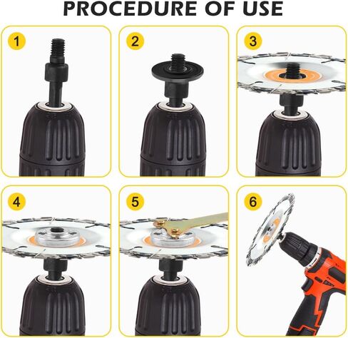 Angle Grinder Adapter for Drill,10-Piece Drill to Angle Grinder Adapter Conversion Kit with 6mm,10mm Mandrel, Flange Nuts, Spanner & Gloves for DIY Grinding, Polishing, Sharpening​ in Kuwait