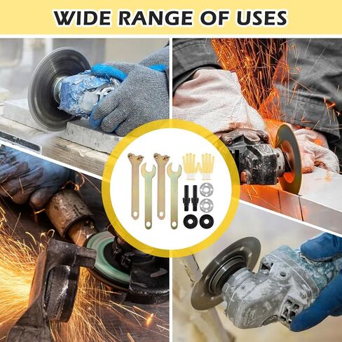 Angle Grinder Adapter for Drill,10-Piece Drill to Angle Grinder Adapter Conversion Kit with 6mm,10mm Mandrel, Flange Nuts, Spanner & Gloves for DIY Grinding, Polishing, Sharpening​ in Kuwait