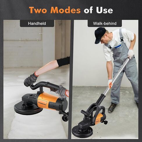 YUCHENGTECH 7 Inch Concrete Grinder Set with Extendable Rod 3800W Concrete Floor Grinder with 6 Speed Control Dust Extraction Shroud Auxiliary Wheels for Concrete Cement Marble in Kuwait