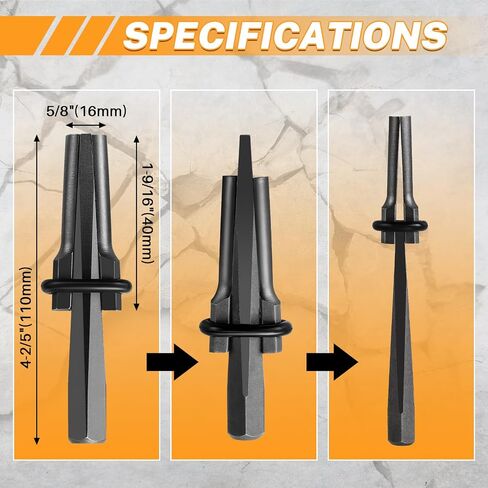 MAOPINER 9 Pack Rock Splitting Wedges with 5/8" Rotary Hammer Bit | Heavy Duty Stone Splitter Kit for Granite, Concrete, Marble & Rock Hounding, Durable Tool for Rock Breaking Projects in Kuwait