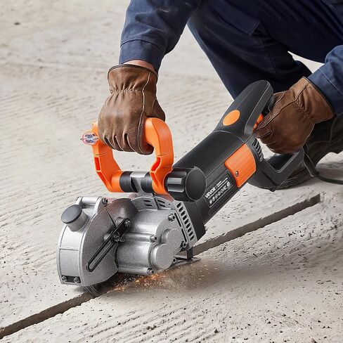 VEVOR Wall Chaser, 4800W Electric Wall Groove Cutting Machine, 6800 RPM Max Speed, Concrete Slotting Cutter with Guide Line, 5 pcs Blades, Adjustable Handle for Cutting Grooves in Brick, Concrete in Kuwait