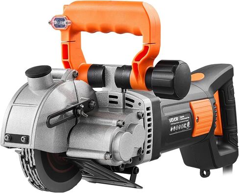 VEVOR Wall Chaser, 4800W Electric Wall Groove Cutting Machine, 6800 RPM Max Speed, Concrete Slotting Cutter with Guide Line, 5 pcs Blades, Adjustable Handle for Cutting Grooves in Brick, Concrete in Kuwait