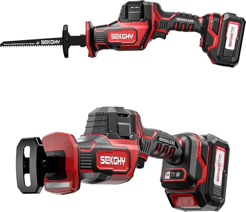 Brushless Cordless Reciprocating Saw,Handheld chainsaw,With 6 saw blades | 3100 RPM - Effortlessly Cuts Wood, Metal, PVC Pipes & More, Perfect for Home Repair, Gardening & Renovation Plumbing in Kuwait