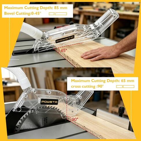 Table Saw with Stand 10-Inch, 15A 5000 RPM Portable Jobsite Table Saw, 0-45° Bevel & 90° Crosscut For 2-9/16" To 3-11/32" Max Cutting Depth, Angle Stop & Push Stick for Woodworking & DIY in Kuwait