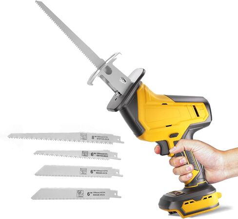 Cordless Reciprocating Saw Compatible with DeWalt 20V Batter 2 Variable Speed Cut, 0-3000SPM Electric Saw Tool-free Blade Change 4 Blades for Wood/Metal/PVC Tree Cutting (NO Battery) in Kuwait
