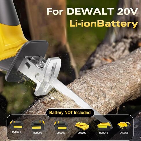 Cordless Reciprocating Saw Compatible with DeWalt 20V Batter 2 Variable Speed Cut, 0-3000SPM Electric Saw Tool-free Blade Change 4 Blades for Wood/Metal/PVC Tree Cutting (NO Battery) in Kuwait