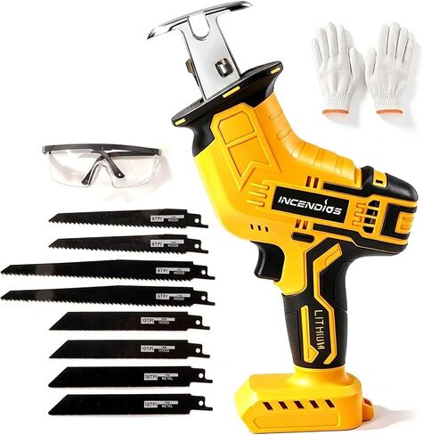 Cordless Reciprocating Saw Compatible with Dewalt 20V, 700W Power Sawzall | 2.2lb Lightweight One Handed Electric Saw, 3000RPM Speed, Safety Lock, 8 Blades for Tree Pruning Wood PVC Pipe Metal Cutting in Kuwait
