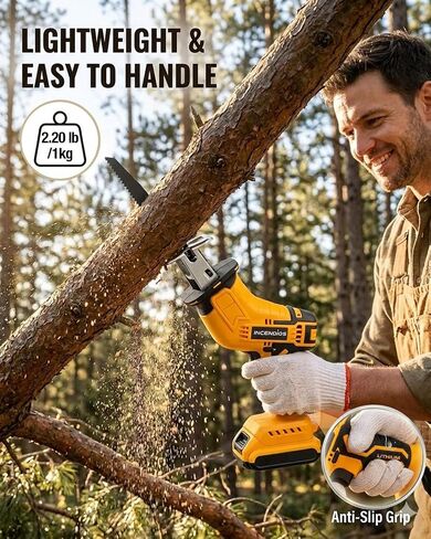 Cordless Reciprocating Saw Compatible with Dewalt 20V, 700W Power Sawzall | 2.2lb Lightweight One Handed Electric Saw, 3000RPM Speed, Safety Lock, 8 Blades for Tree Pruning Wood PVC Pipe Metal Cutting in Kuwait