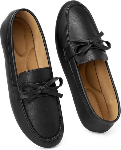 Loafers for Women Comfortable: Round Toe Slip-on Work Flats | Non Slip Dressy Bow Moccasins Penny Shoes for Business Driving Casual in Kuwait