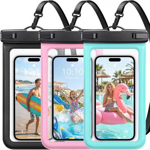 5 Pack Waterproof Phone Pouch, IP68 Waterproof Phone Case Up to 8.3" | Touchscreen, Underwater Photography, Cell Phone Dry Bag for iPhone 17 16 15 Pro Max, Beach Cruise Essentials 2026 in Kuwait
