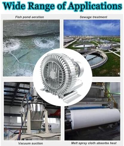Regenerative Blower High-Pressure Vortex Ring Phase Blower Industrial Vacuum Pump,High-Pressure 380V Regenerative Blower for Aquariums, Fish Farms & Industrial Use, 1100W Vortex Pump, Three- in Kuwait