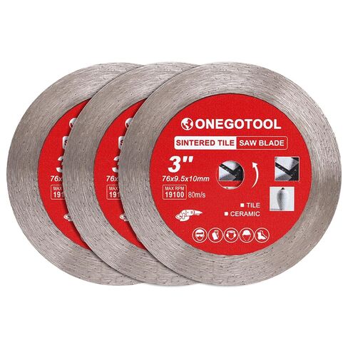 3 Pcs 3" Diamond Saw Blades for Angle Grinder Tile Blade for Smooth Cutting Porcelain Ceramic Granite Marble Tile, 3/8" Arbor in Kuwait