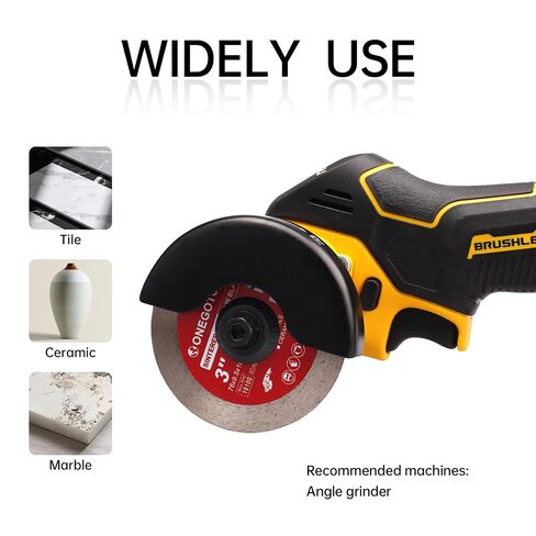 3 Pcs 3" Diamond Saw Blades for Angle Grinder Tile Blade for Smooth Cutting Porcelain Ceramic Granite Marble Tile, 3/8" Arbor in Kuwait