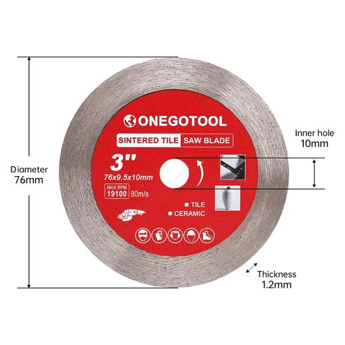 3 Pcs 3" Diamond Saw Blades for Angle Grinder Tile Blade for Smooth Cutting Porcelain Ceramic Granite Marble Tile, 3/8" Arbor in Kuwait