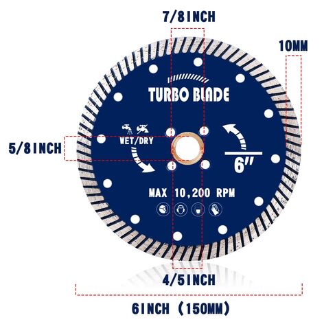 Diamond Granite Blade 6 inch Diamond Blade for Tile Granite Marble (6") in Kuwait
