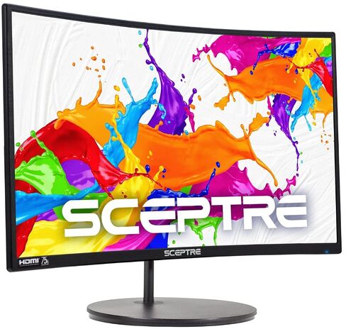 Sceptre Curved 24" FHD 1080p Gaming Monitor 75Hz HDMIx2 VGA 98% sRGB R1500 Build-in Speakers, Machine Black 2022 (C249W-1920RN Series) in Saudi Arabia