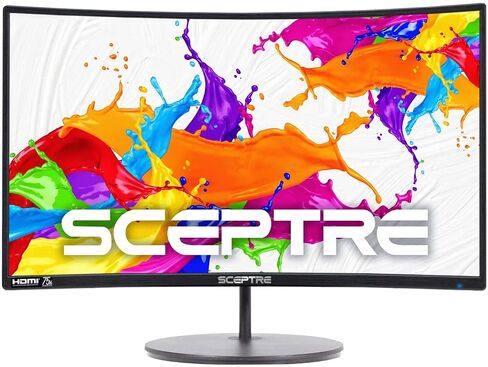 Sceptre Curved 24" FHD 1080p Gaming Monitor 75Hz HDMIx2 VGA 98% sRGB R1500 Build-in Speakers, Machine Black 2022 (C249W-1920RN Series) in Saudi Arabia