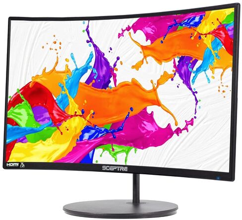 Sceptre Curved 24" FHD 1080p Gaming Monitor 75Hz HDMIx2 VGA 98% sRGB R1500 Build-in Speakers, Machine Black 2022 (C249W-1920RN Series) in Saudi Arabia