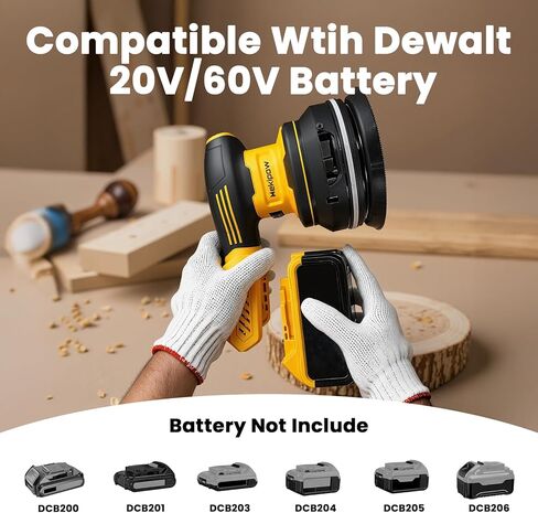 Cordless Brushless Random Orbital Sander compatible with Dewalt 20V Battery in Kuwait